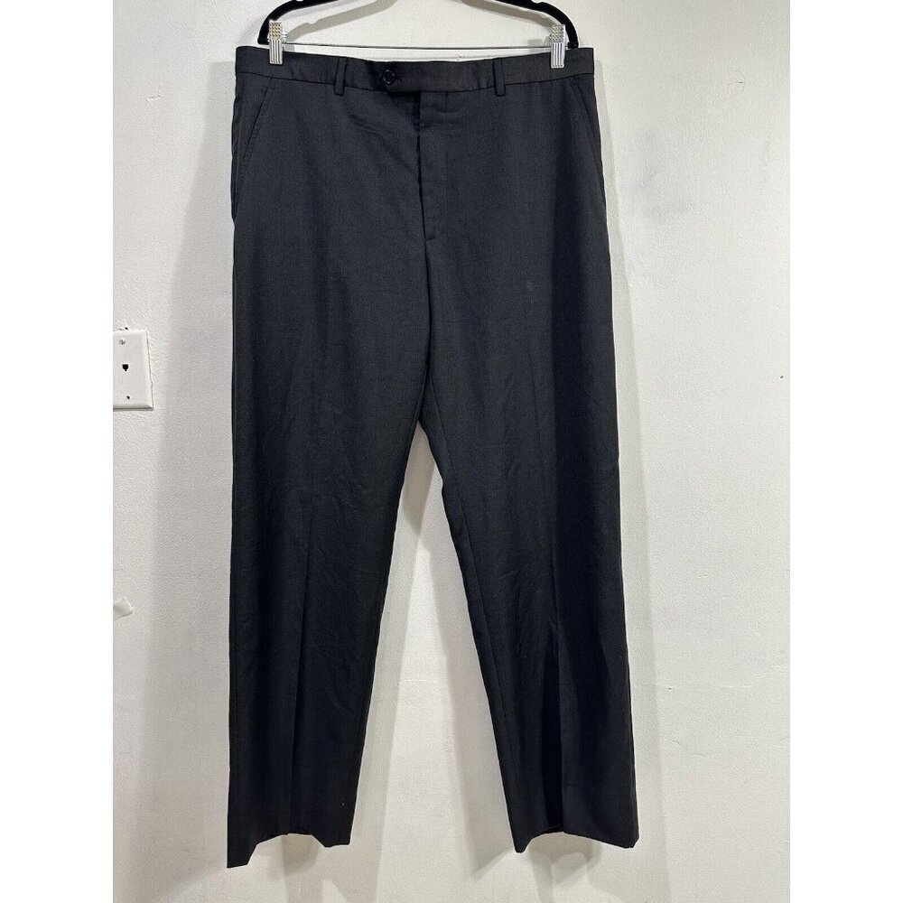 Vintage Giorgio Armani Pants Mens Wool Trousers Black Flat Front  Italy 36X33
